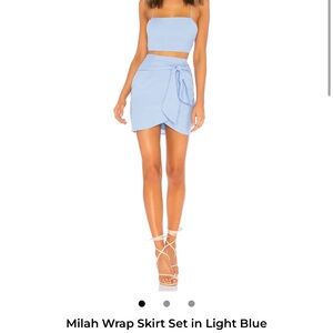 REVOLVE Sky Blue Two-Piece Skirt Set